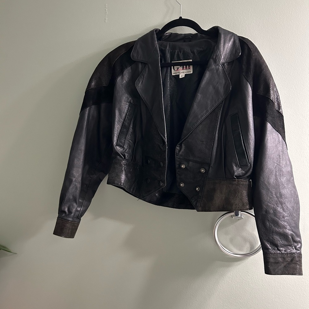 Vintage G-III Leather Jacket unique - Picture 7 of 10